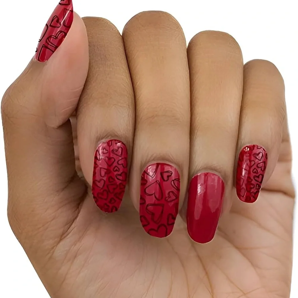 Party Hearty RETIRED Color Street Red Heart Nail Strips